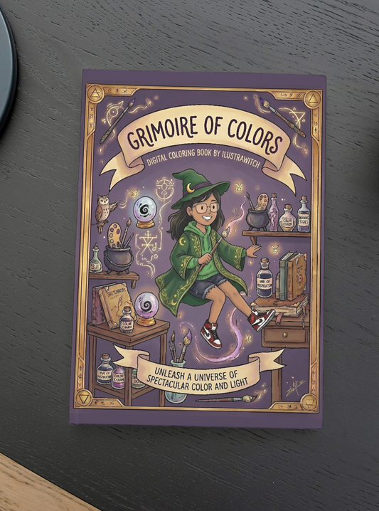 Grimoire of Colors: Digital Coloring Book by IlustraWitch.